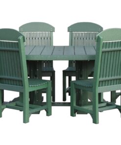 LuxCraft Poly 4' x 6' Oval Table Set with 4 - Regular Table Chairs