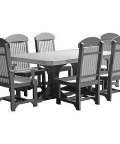 LuxCraft Poly 4' x 6' Rectangular Table Set with 4 - Regular Table Chairs & 2 Captain Chairs
