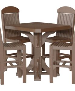 LuxCraft Poly 41" Square Table Set with 4 Regular Chairs