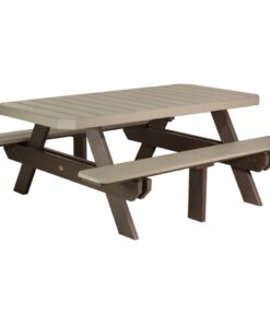 LuxCraft Poly 6' Rectangular Picnic Table