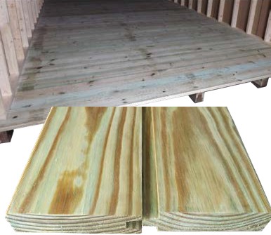 Close-up of a heavy duty wooden floor