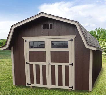 Shed with transom windows in the door