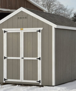 Gable River Birch with White Trim Driftwood Shingles