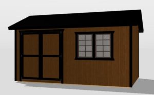 Quaker 10x16 Chestnut Brown with Black Trim