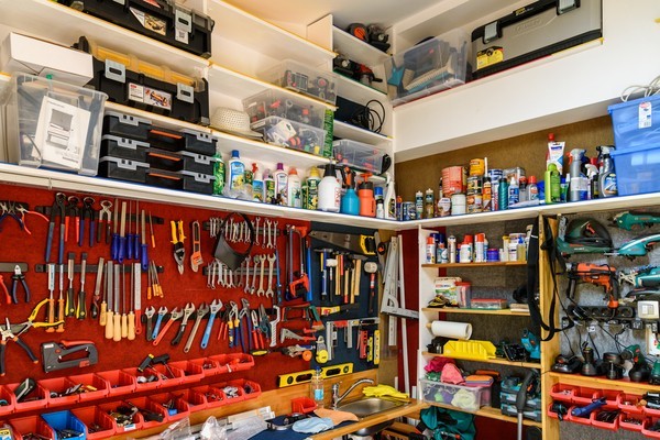 organized tool shed