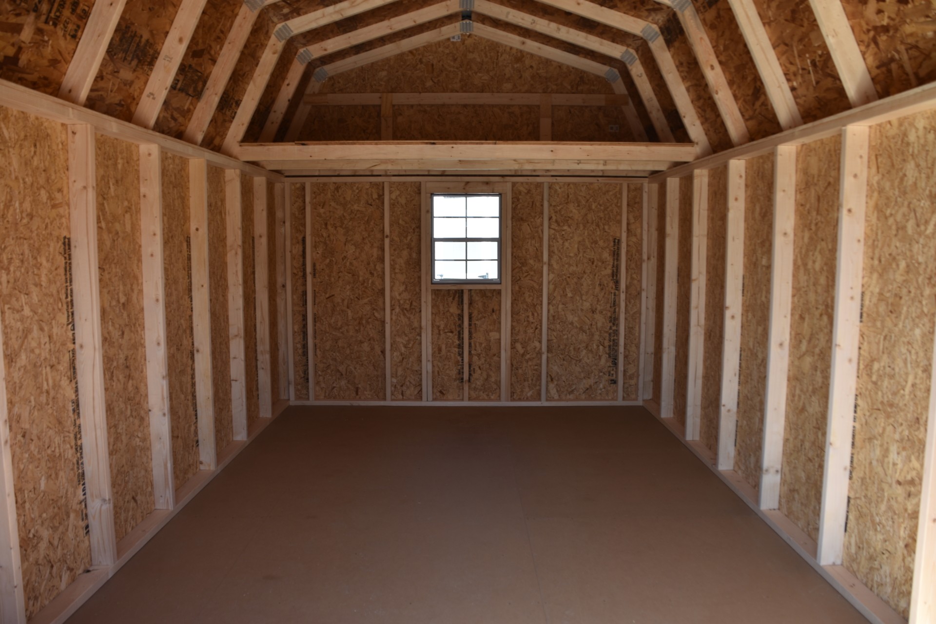 Interior view of a shed loft