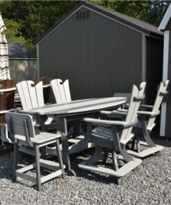 Poly Surfboard Table Set - 8' (Light Gray & Dark Gray)